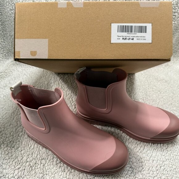 Planone Short Rain Boots - Matte Pink& Mauve Waterproof Chelsea Boots 8.5/40 - Picture 6 of 6